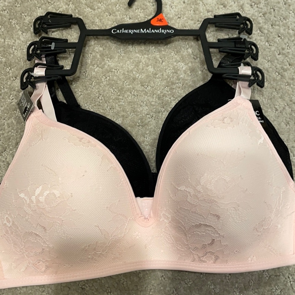 Catherine Maladrino pink and black bras